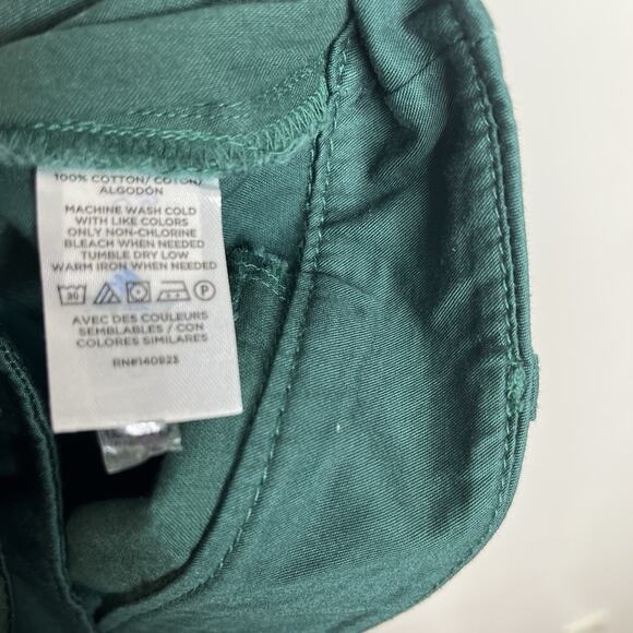 Loft Pleated Wide Leg Cropped Pants Green Womens Size 8 High Rise Trousers Work - Picture 8 of 8